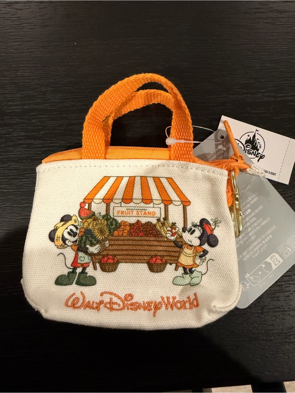 Disney wdw parks fruit stand keychain bag